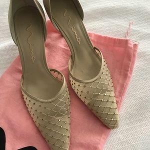 Nina champagne evening heels